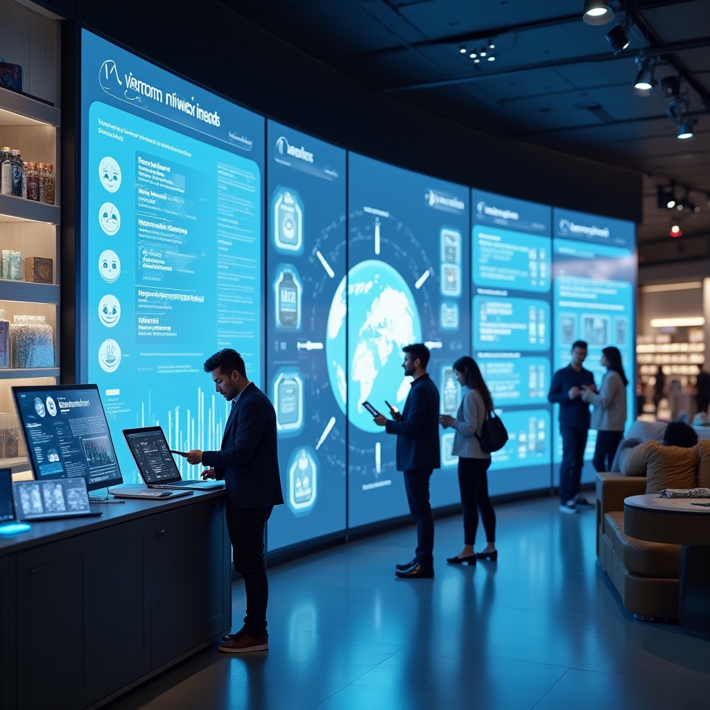 Modern retail or e-commerce environment enhanced by AI, Natural Language Processing, and Generative AI technologies